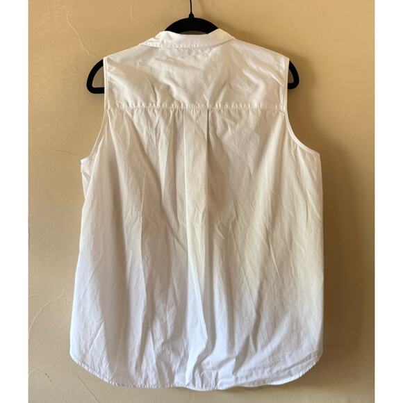 Frank and Eileen White Fiona Sleeveless Button-Up Shirt sz L - Picture 5 of 5